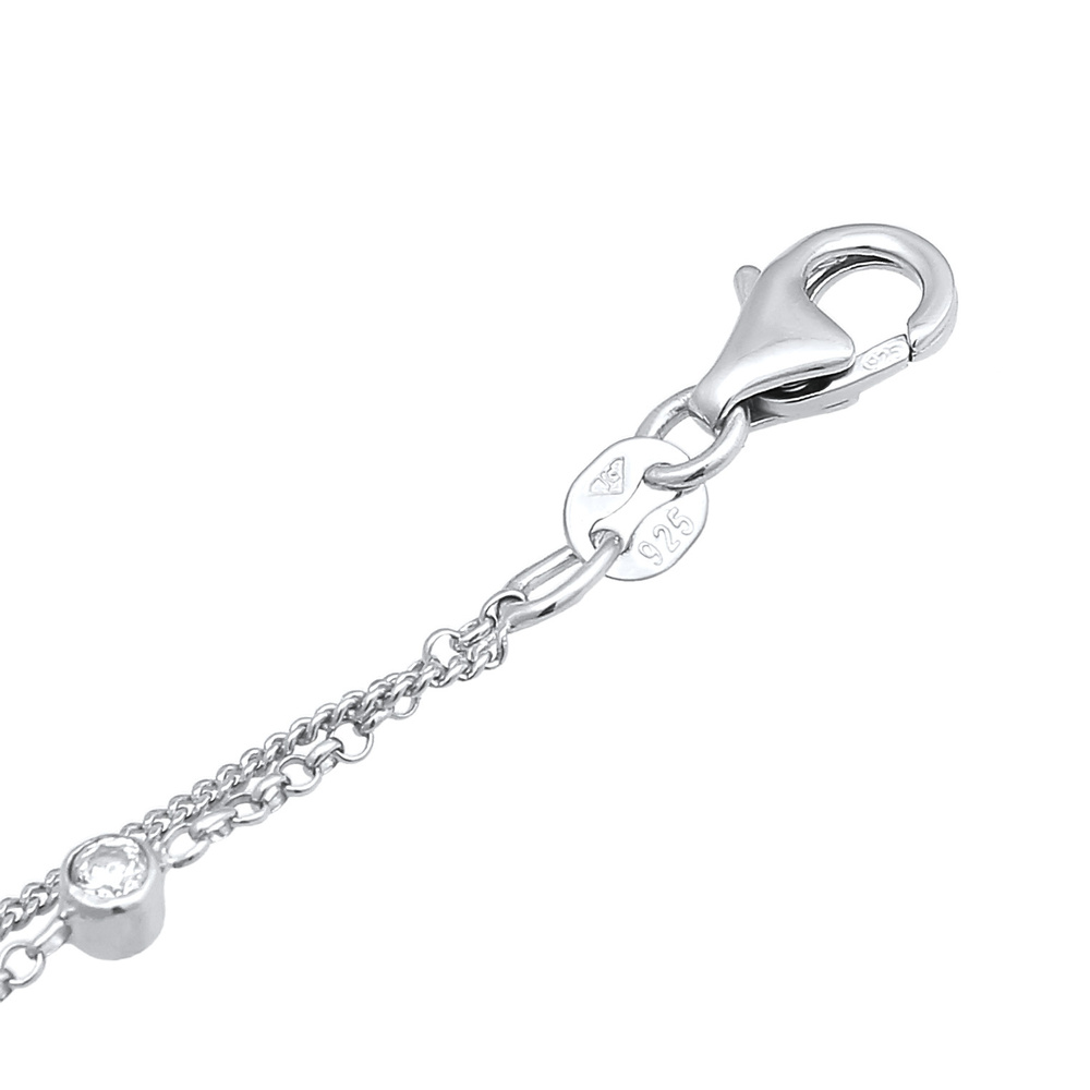 Elli Elli Bracelet Femmes couches pendentif cœur avec zircon en argent sterling 925 Bracelet