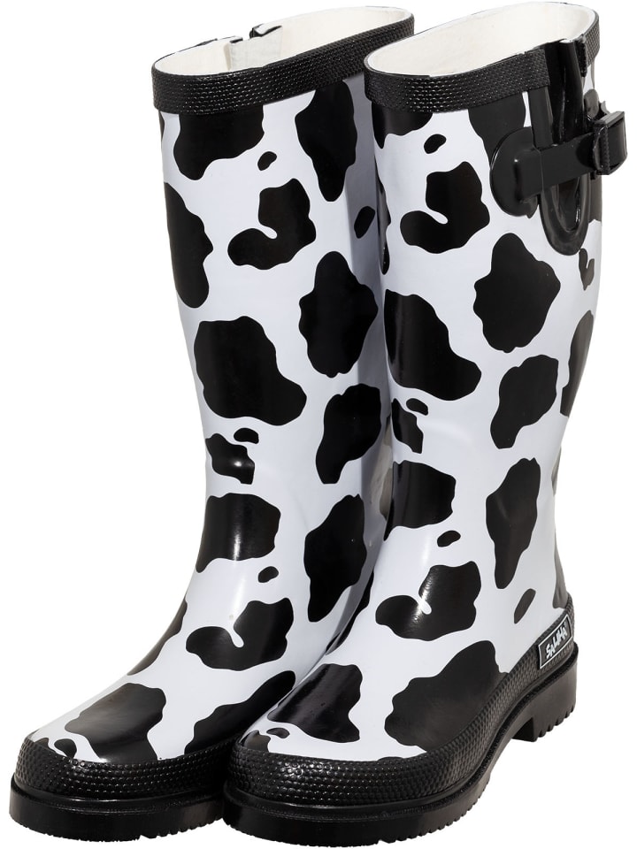 Bockstiegel Regenstiefel KUH in schwarz/weiß günstig kaufen