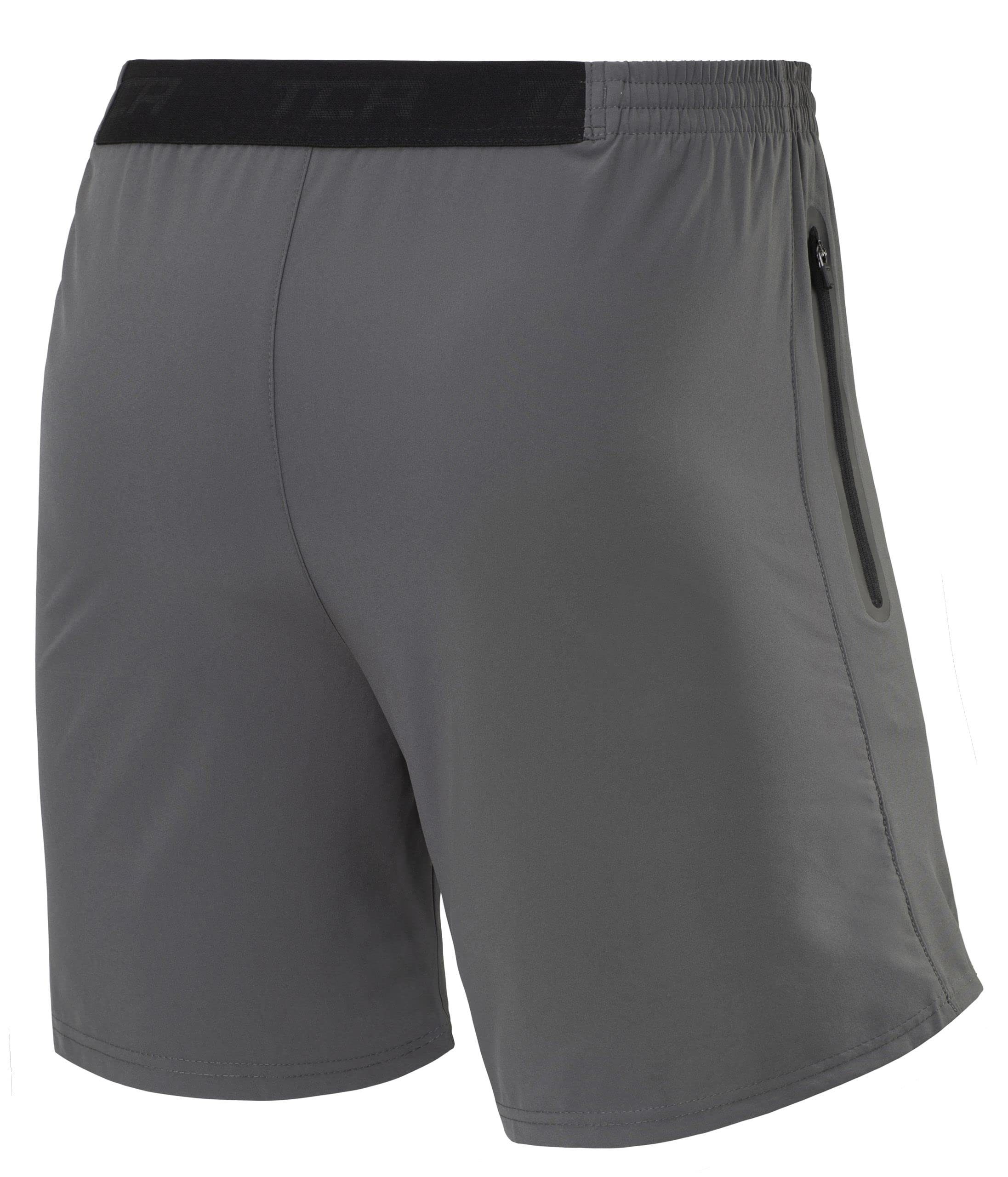 TCA Trainingsshorts TCA Herren Elite Tech Laufhose mit Reißverschlusstaschen - Grau, S