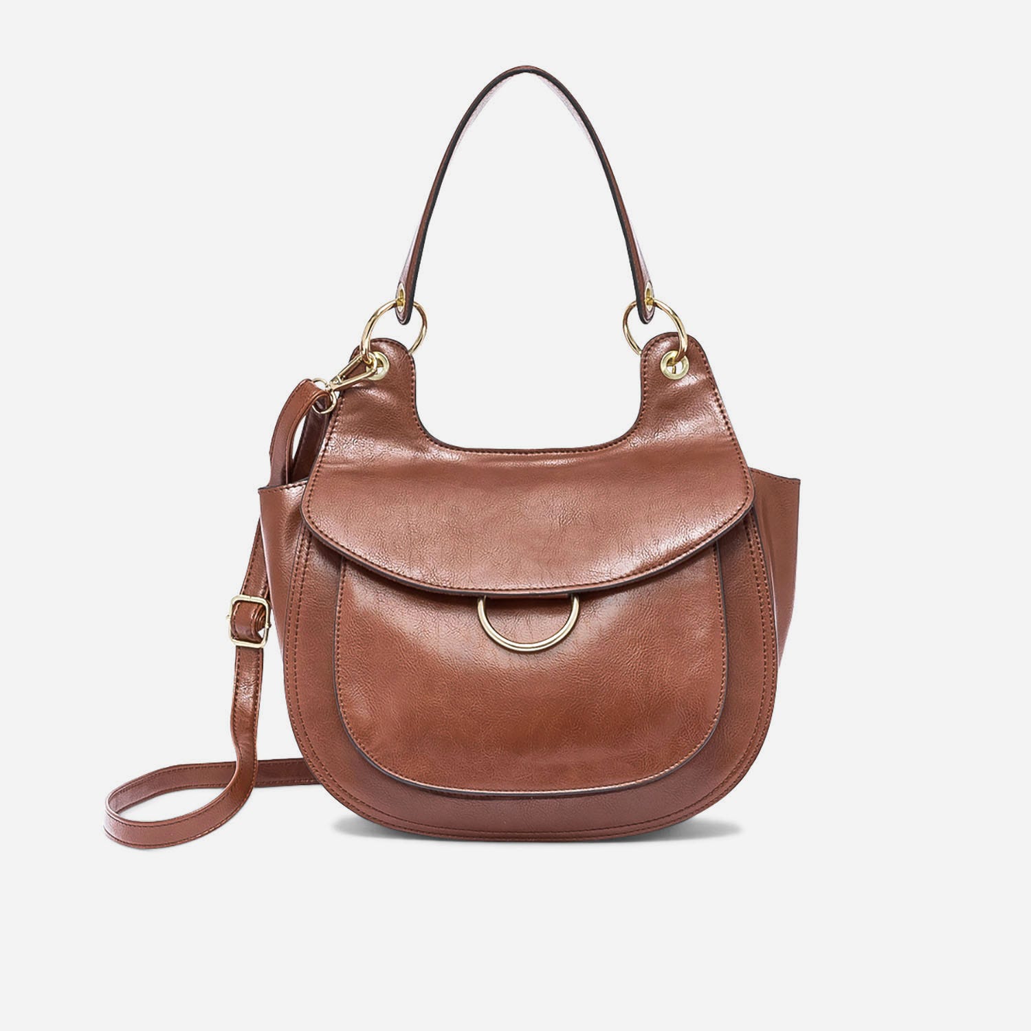 Sac besace cognac