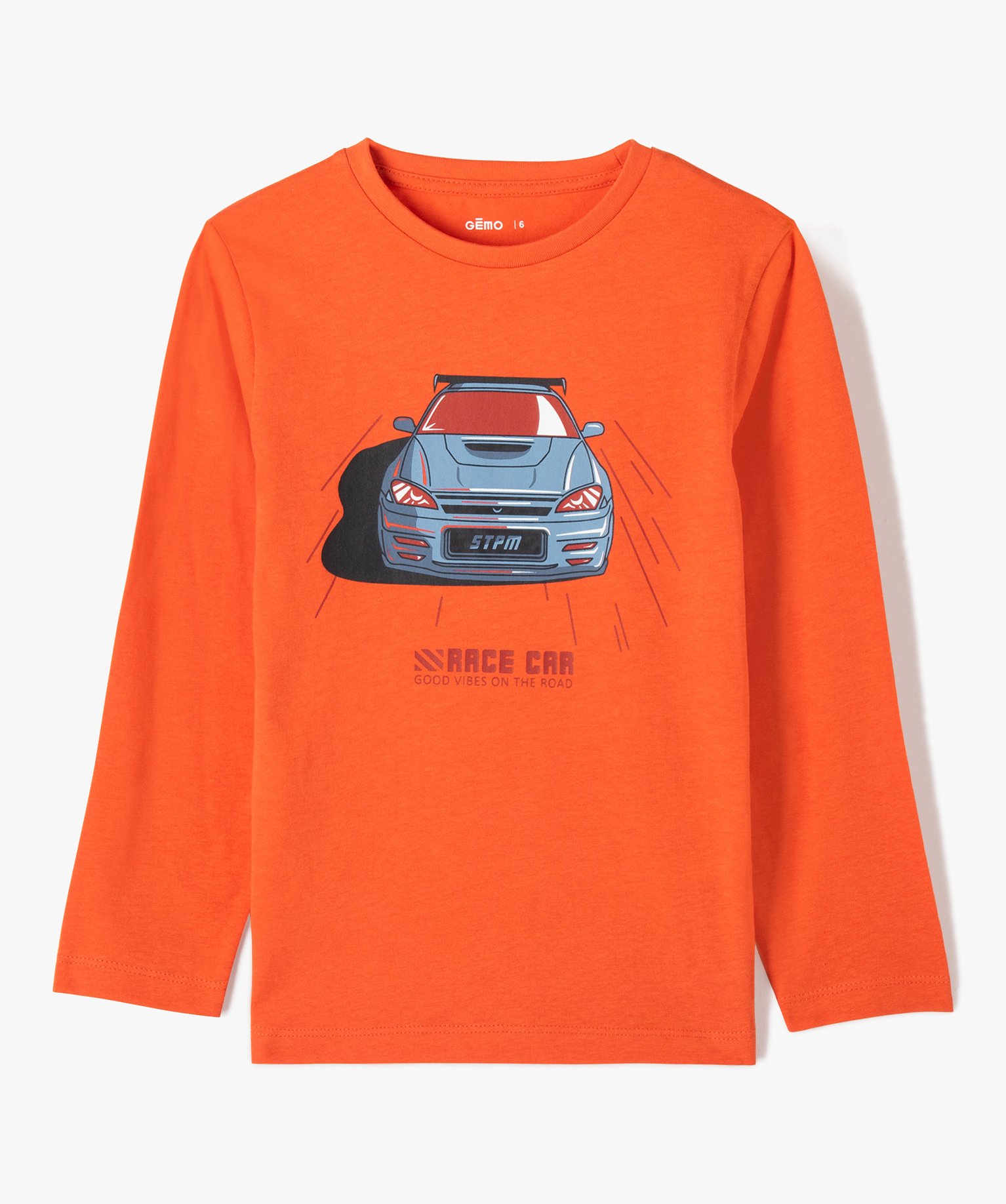 Tee-shirt Garçon à manches longues avec motif orange | GEMO
