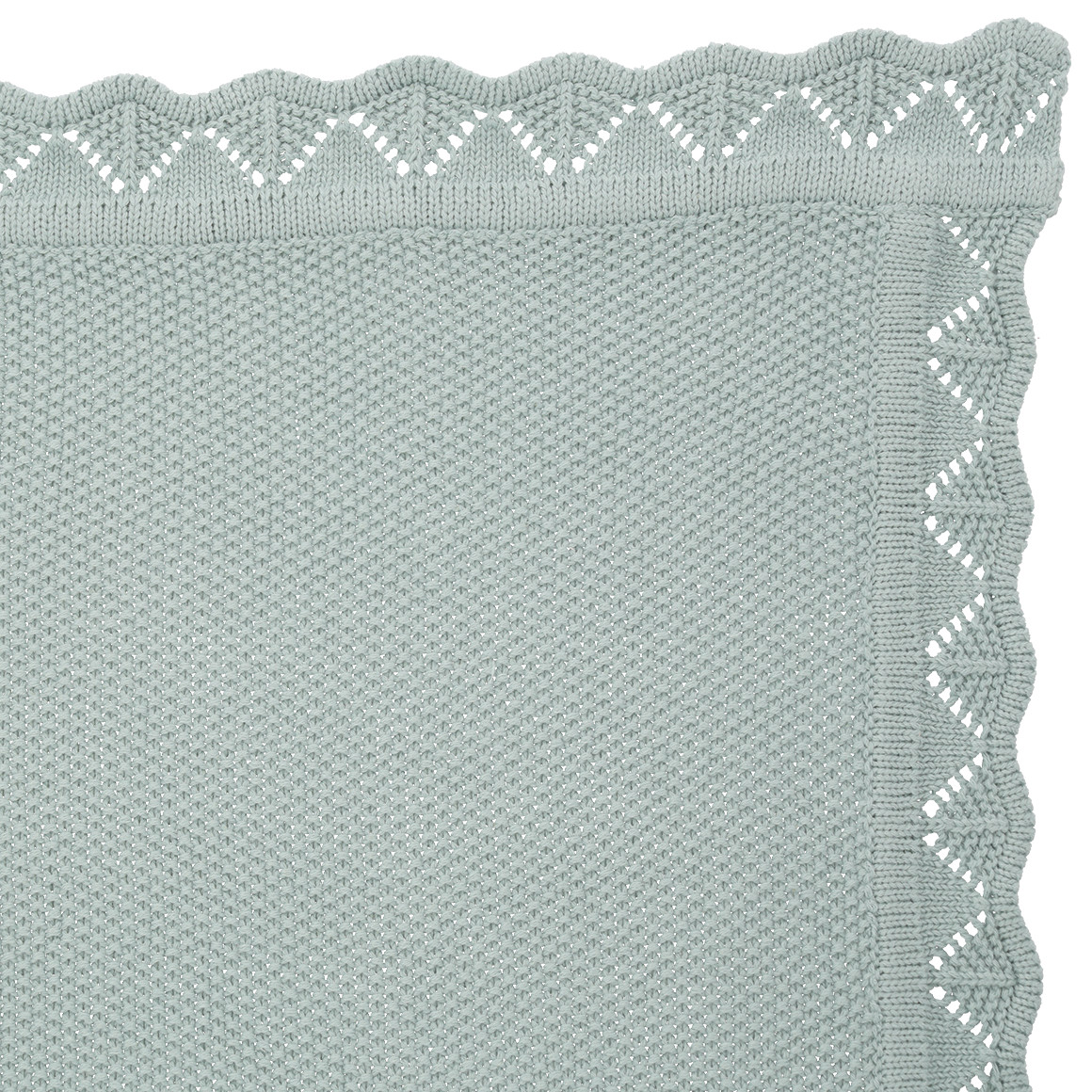 Strickdecke mit gewellten Abschlüssen