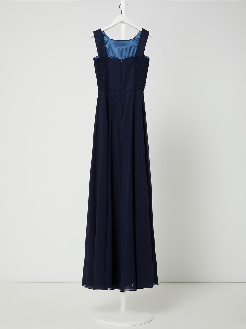 Maxikleid aus Chiffon in marineblau