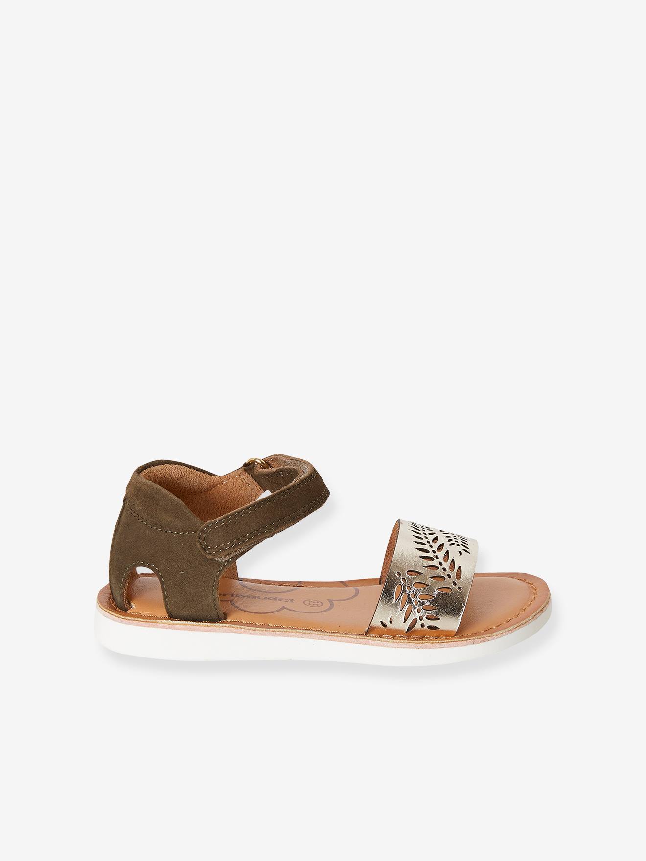 Vertbaudet Mädchen Sandalen mit Anziehtrick - khaki