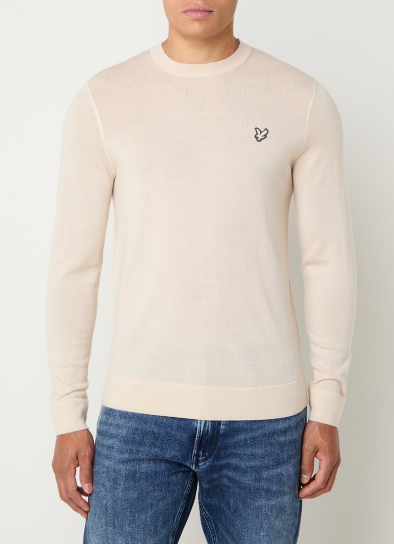 Lyle & Scott Fine-knit merino wool pullover with logo embroidery