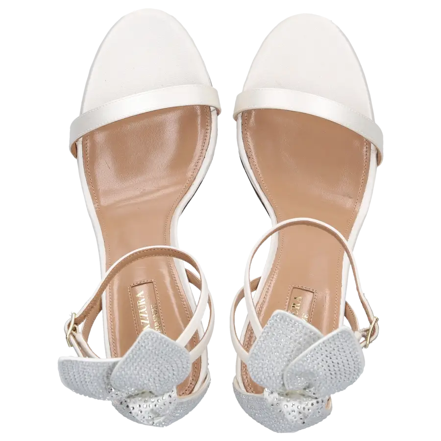 Aquazzura - Sandalen BOW TIE 105 Kalbsleder - weiß