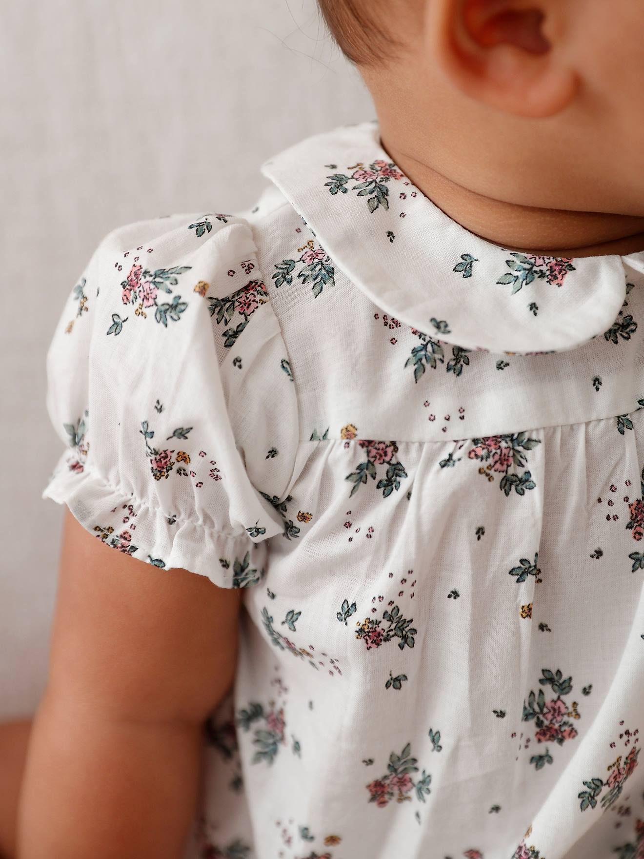 Vertbaudet Baby T-Shirt mit Bubikragen - wollweiß