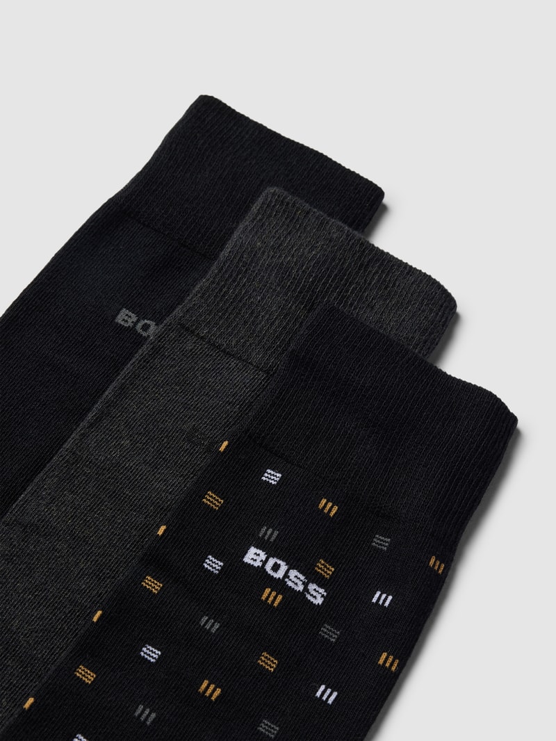 Socken mit Label-Detail im 3er-Pack in schwarz