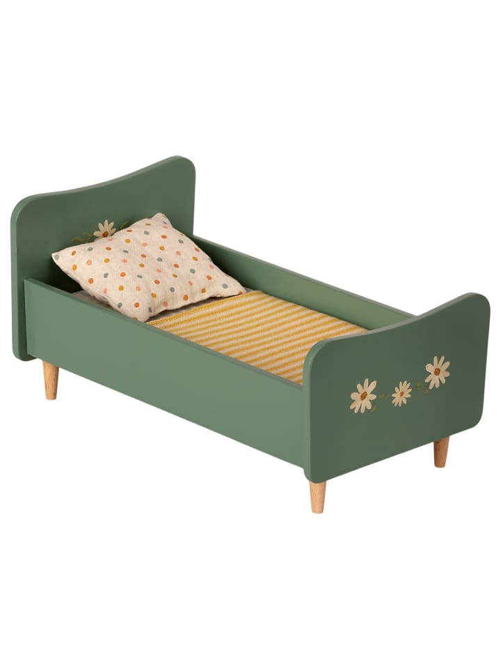 Maileg Bett aus Holz in Grün mit Blumen 26 cm günstig kaufen onesize