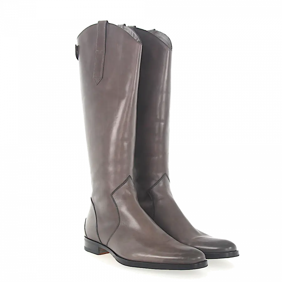 Santoni - Stiefel Kalbsleder - grau