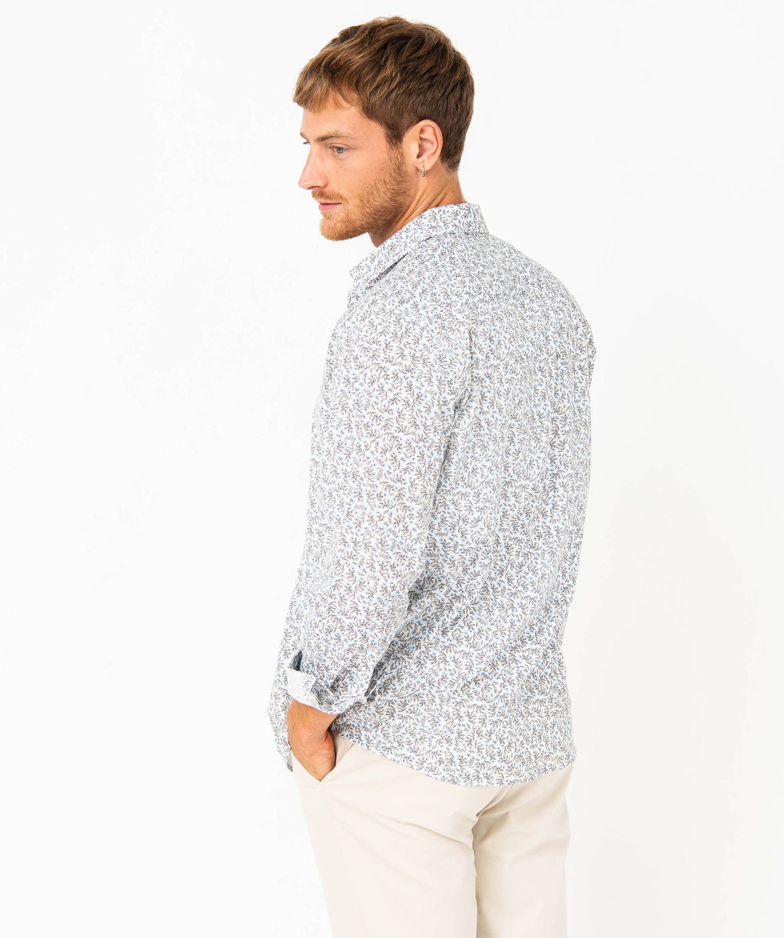 Chemise manches longues à micro-motifs homme imprime | GEMO