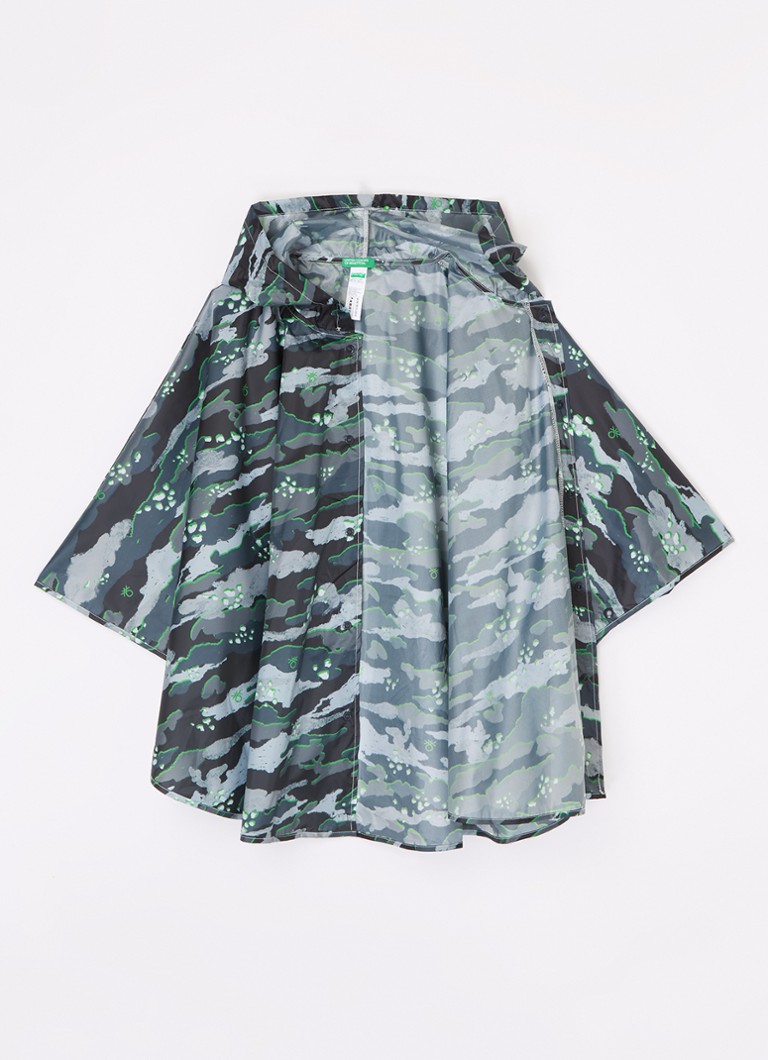 Poncho impermeabil cu imprimeu Benetton