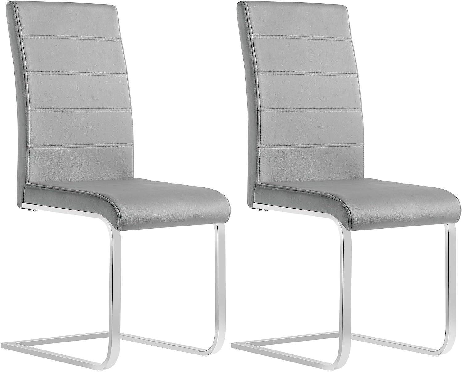 Woltu Freischwinger (Set, 2 St), mit hoher Rückenlehne Samtbezug bis 120kg belastbar