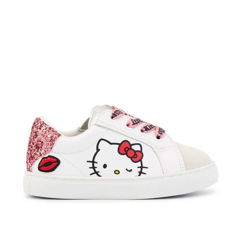 Baskets en cuir Mini Simone hello kitty glitter rose