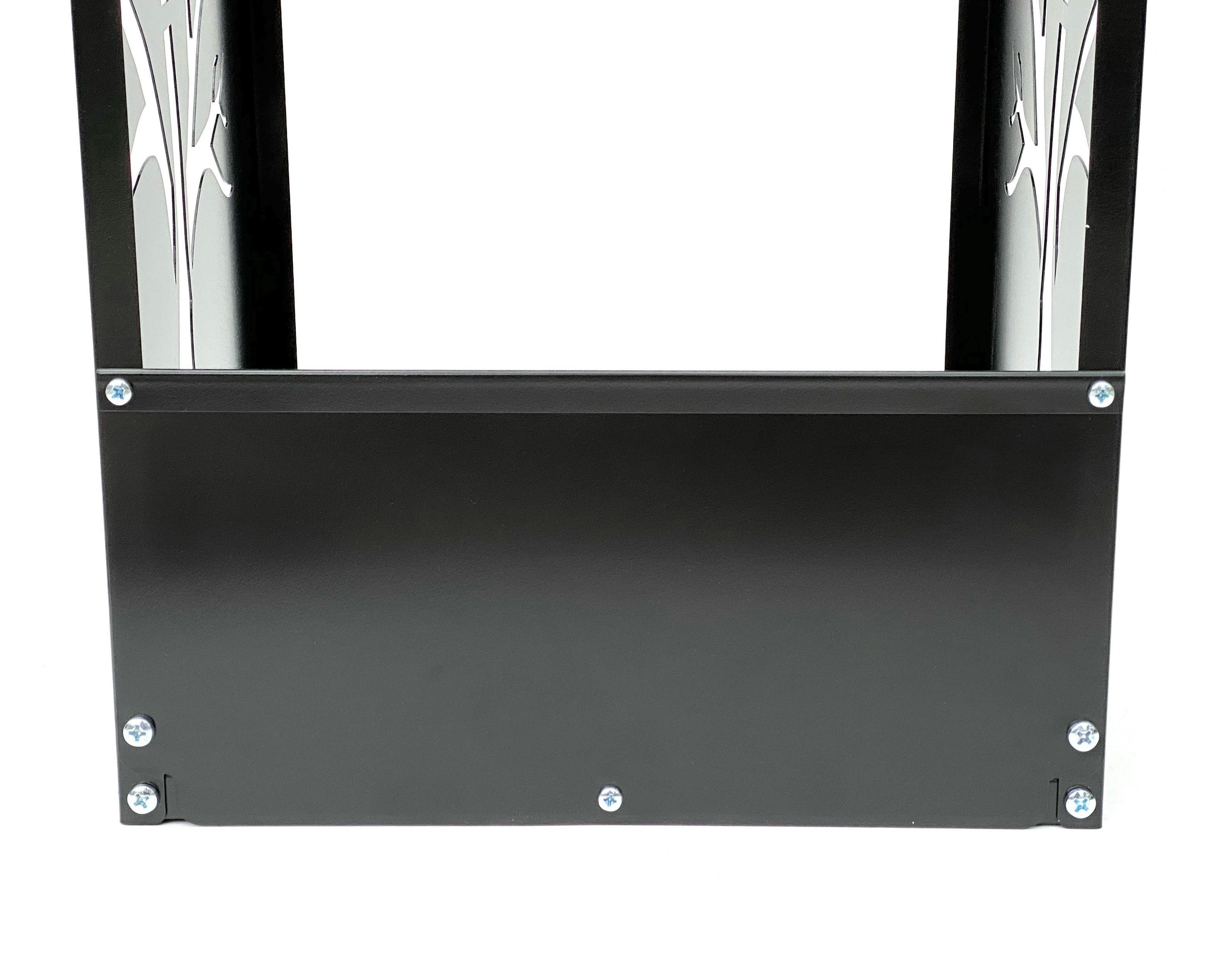 DanDiBo Kaminholzregal Kaminholzregal Metall Schwarz Innen Kaminholzständer 96196 Holzkorb 80 cm Kaminholzhalter Holzregal Eckig Baum