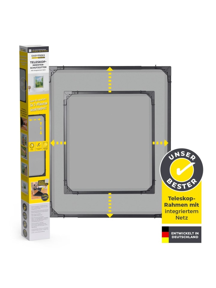 EASYmaxx EASYmaxx Insect Protect  Teleskop-Insektenschutzgitter mit Netz - anthrazit günstig kaufen onesize