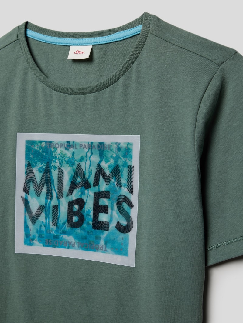 T-Shirt mit Motiv-Print in dunkelgrün