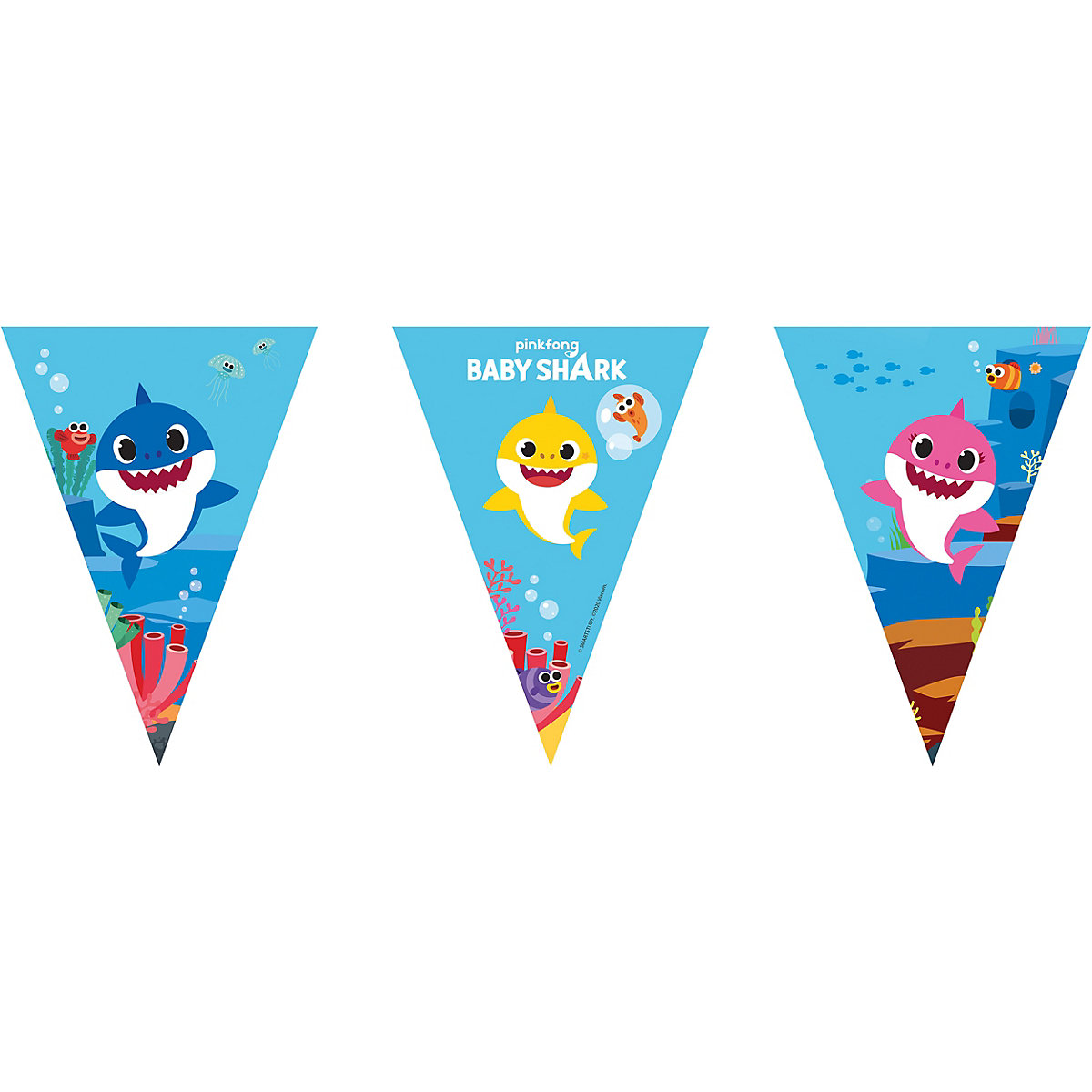 Girlande Wimpelkette Baby Shark, 2,3 m