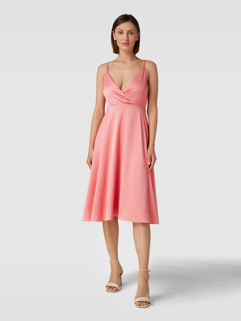 Cocktailkleid in Wickel-Optik in apricot