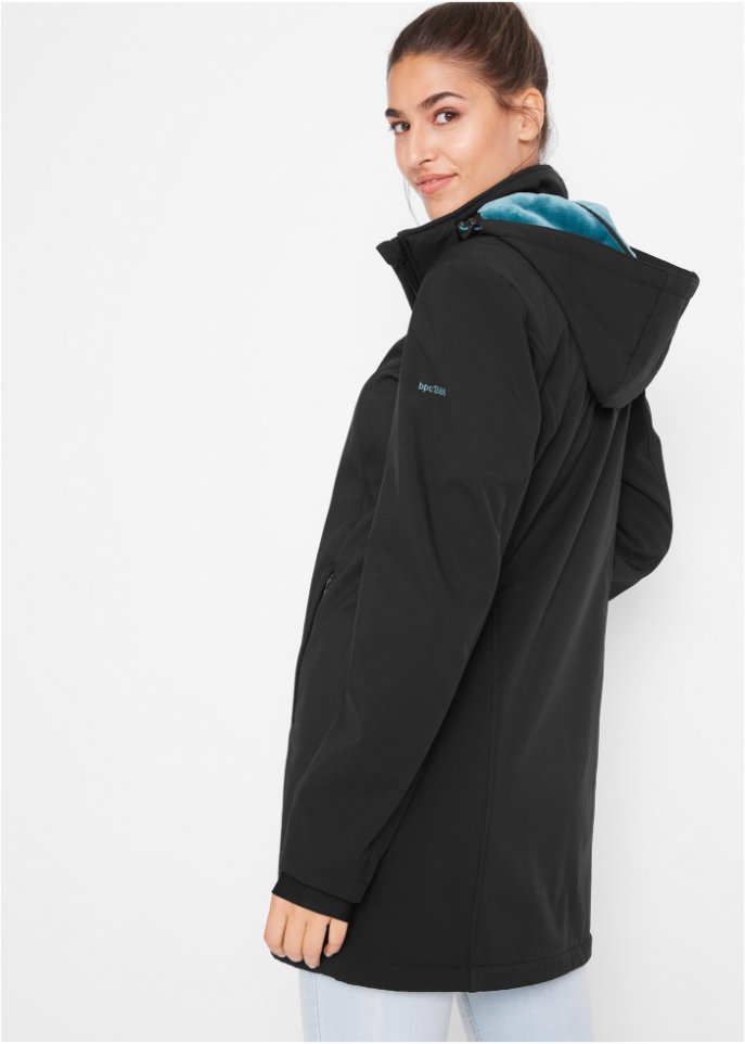 Funktions-Softshell-Longjacke mit Teddyfleece