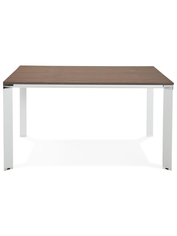 KADIMA DESIGN Schreibtisch Quadrat 140x140 cm Konferenztisch ergonomisch in Braun-Weiß günstig kaufen