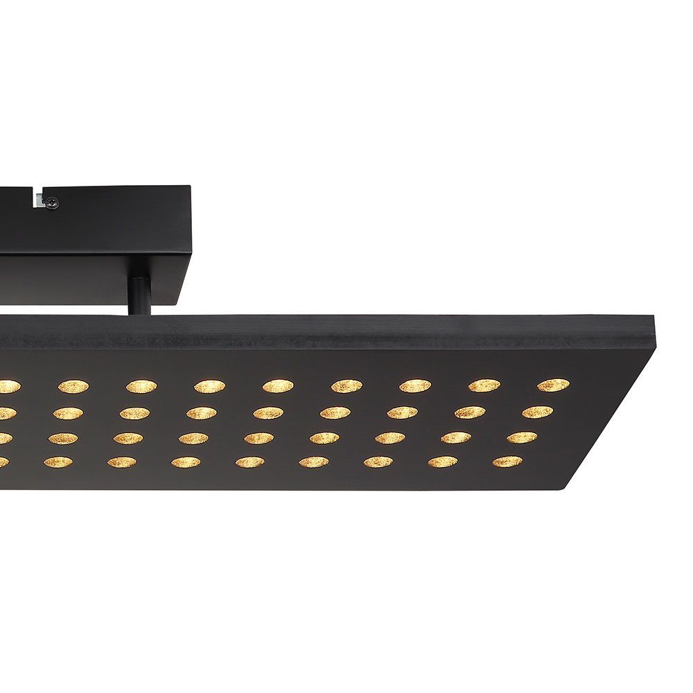 Globo LED Deckenleuchte, LED-Leuchtmittel fest verbaut, Warmweiß, Deckenleuchte dimmbar 3 Stufen Holzleuchte LED Deckenlampe schwarz