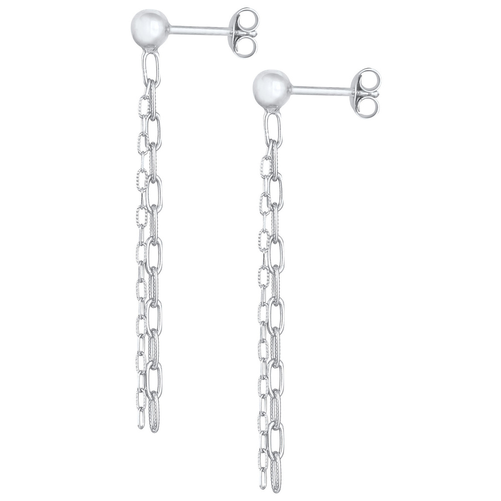 Elli Elli Boucles d'Oreilles Boucles d'oreilles pour femmes, chaîne à maillons avec pe Boucles d'oreilles