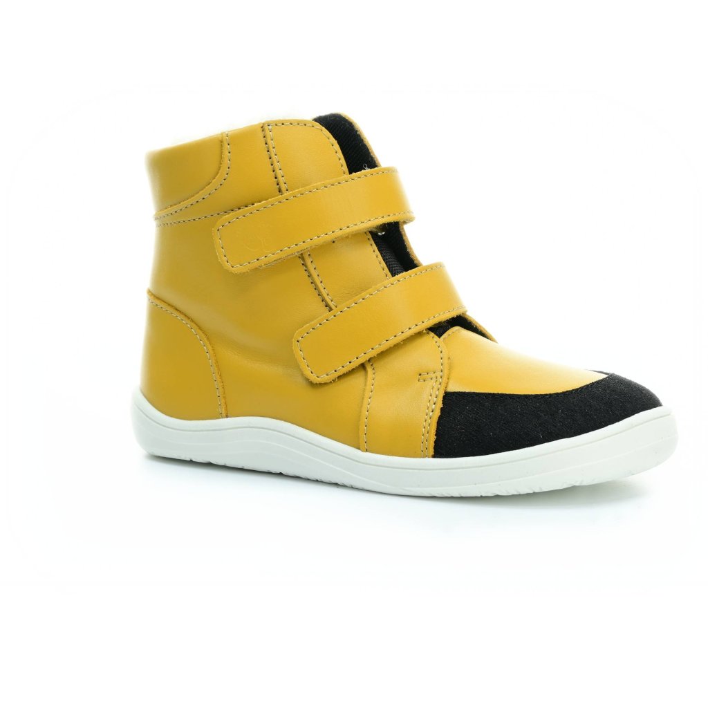 Baby Bare Febo Winter Kajak (mit Membran / Asfaltico) gelbe Barfußstiefeletten