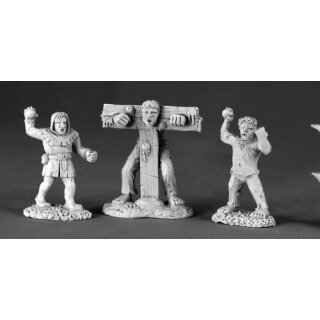 Townsfolk XII Pillory & Kids (3) (REA03472)