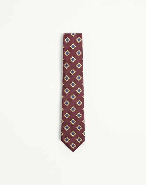 Valentie stropdas van zijde, wol en jacquard met design.