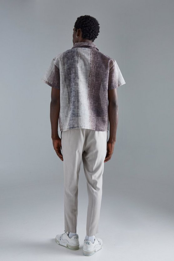 Kastiges transparentes Batik Hemd mit kurzen Ärmeln