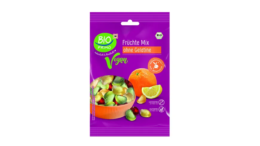 BIO PRIMO Bio Frucht-Gummi Früchte Mix - ohne Gelantine 100 g