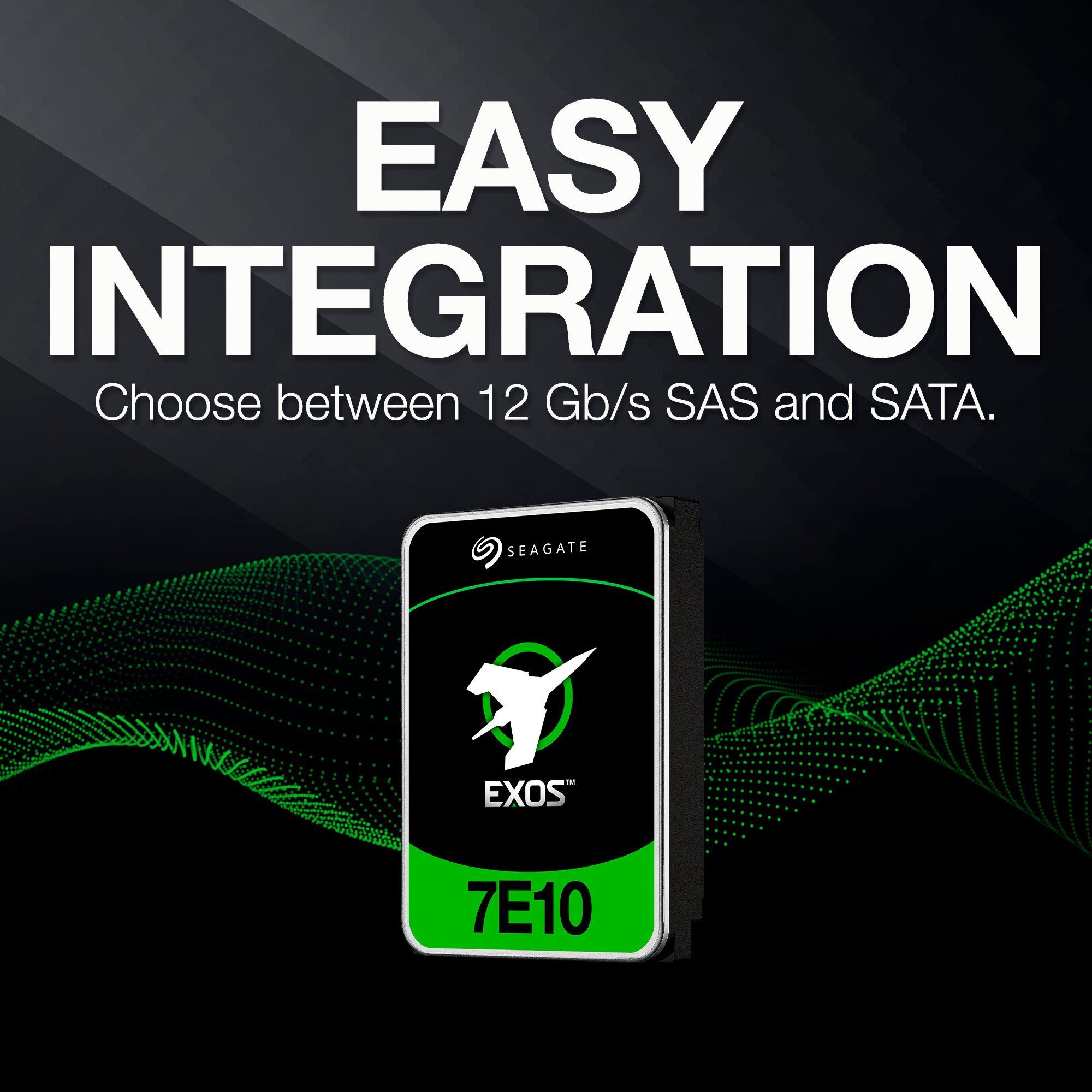 Seagate Seagate Exos 7E10 4 TB, Festplatte, (SATA 6 Gb/s, HDD-Festplatte (4.000 GB) 3,5