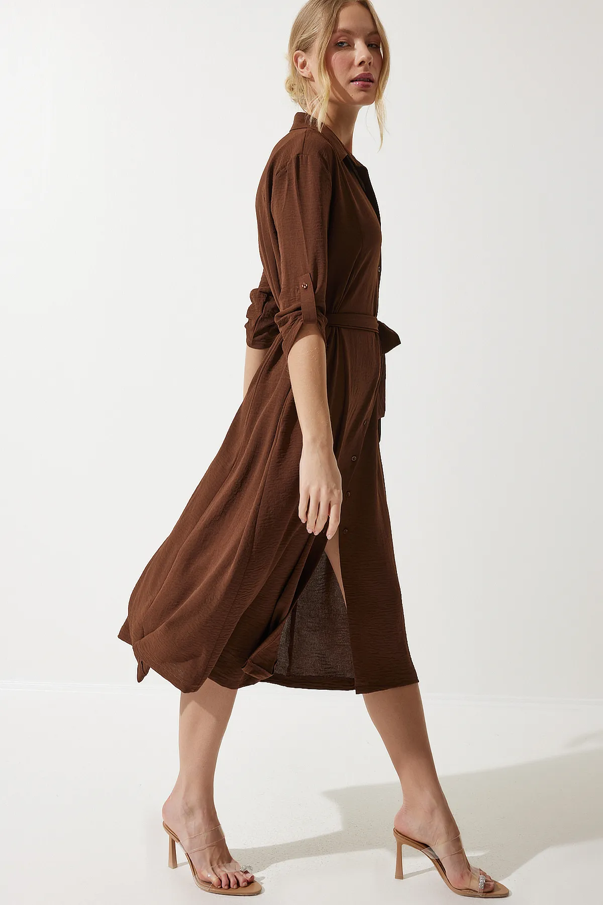 Happiness İstanbul  Kleid - Braun - A-Linie