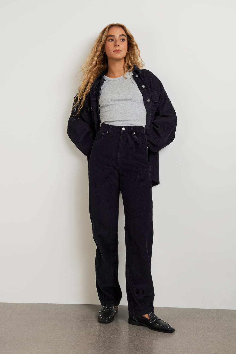 Straight cord trousers
