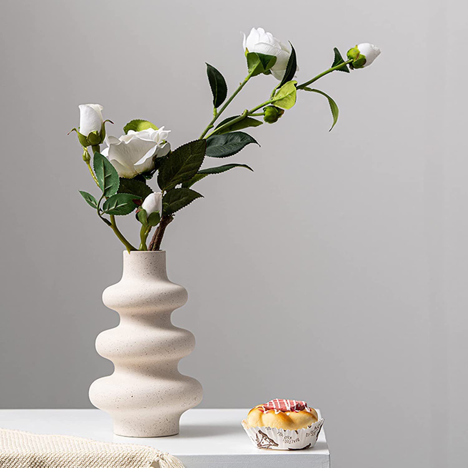 Vicbuy Dekovase Keramik Vase, Pampasgras Vasen matt (Handgefertigte Getrocknete Blumenbehälter, Blumen-Pflanzenbehälter, Kunsthandwerk Ornamente, Wohnkultur, für Haus), Büro, Geschenk für Hochzeit, Weihnachten