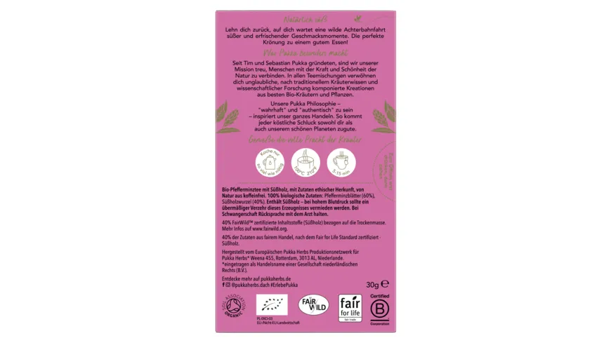 pukka Bio-Kräutertee Pfefferminz & Süßholz 30 g
