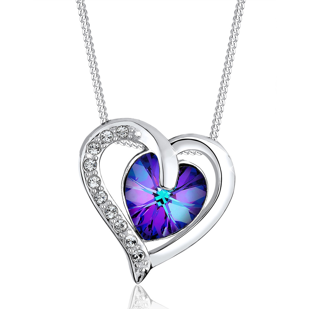 Elli Elli Collier Herz Luxus Kristalle 925 Silber collier