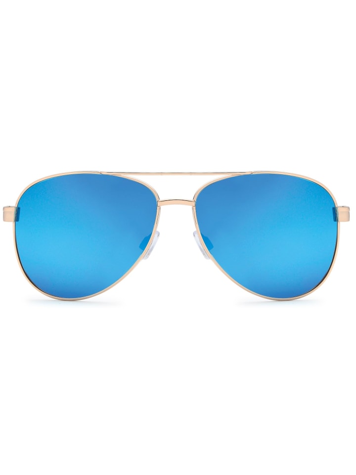 styleBREAKER Piloten Sonnenbrille in Hellgold / Blau-Lila verspiegelt günstig kaufen onesize