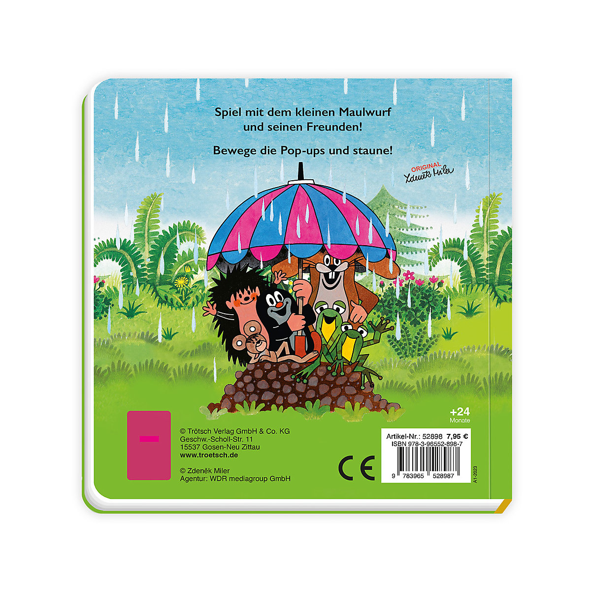 Trötsch Der kleine Maulwurf Spiel mit Pappenbuch mit Pop-up-Schiebern