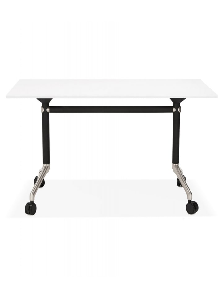 KADIMA DESIGN Klappschreibtisch FLEXO Weiß Holz Metall | 140x70x73 cm in Weiß günstig kaufen