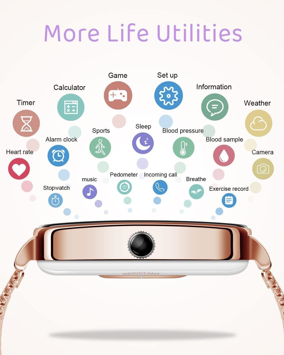 Mutoy Smartwatch, Fitness Tracker Uhr, Damen Herren Smartwatch (Fitnessuhr mit Telefonfunktion 1,45