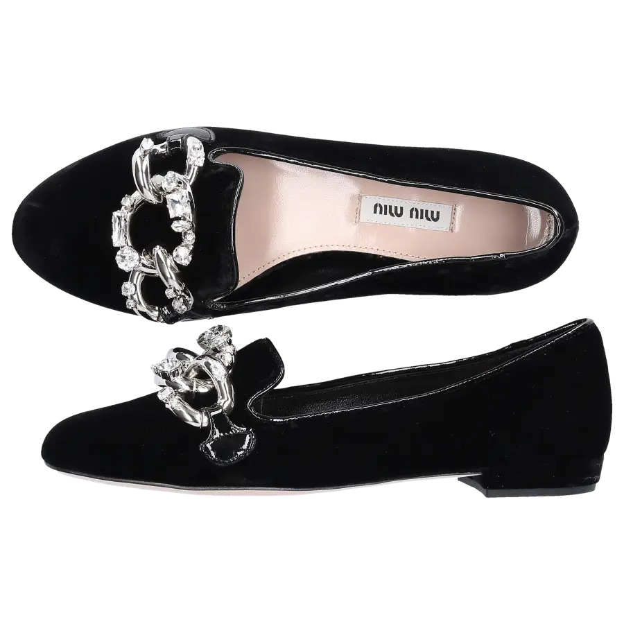 Miu Miu - Slipper Samt - schwarz