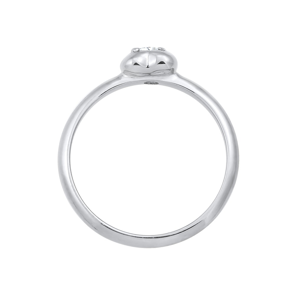 Elli Elli Bague Coeur avec des Cristaux de Zircone Minimal Bague Femme - (925/1000) Ar Bague