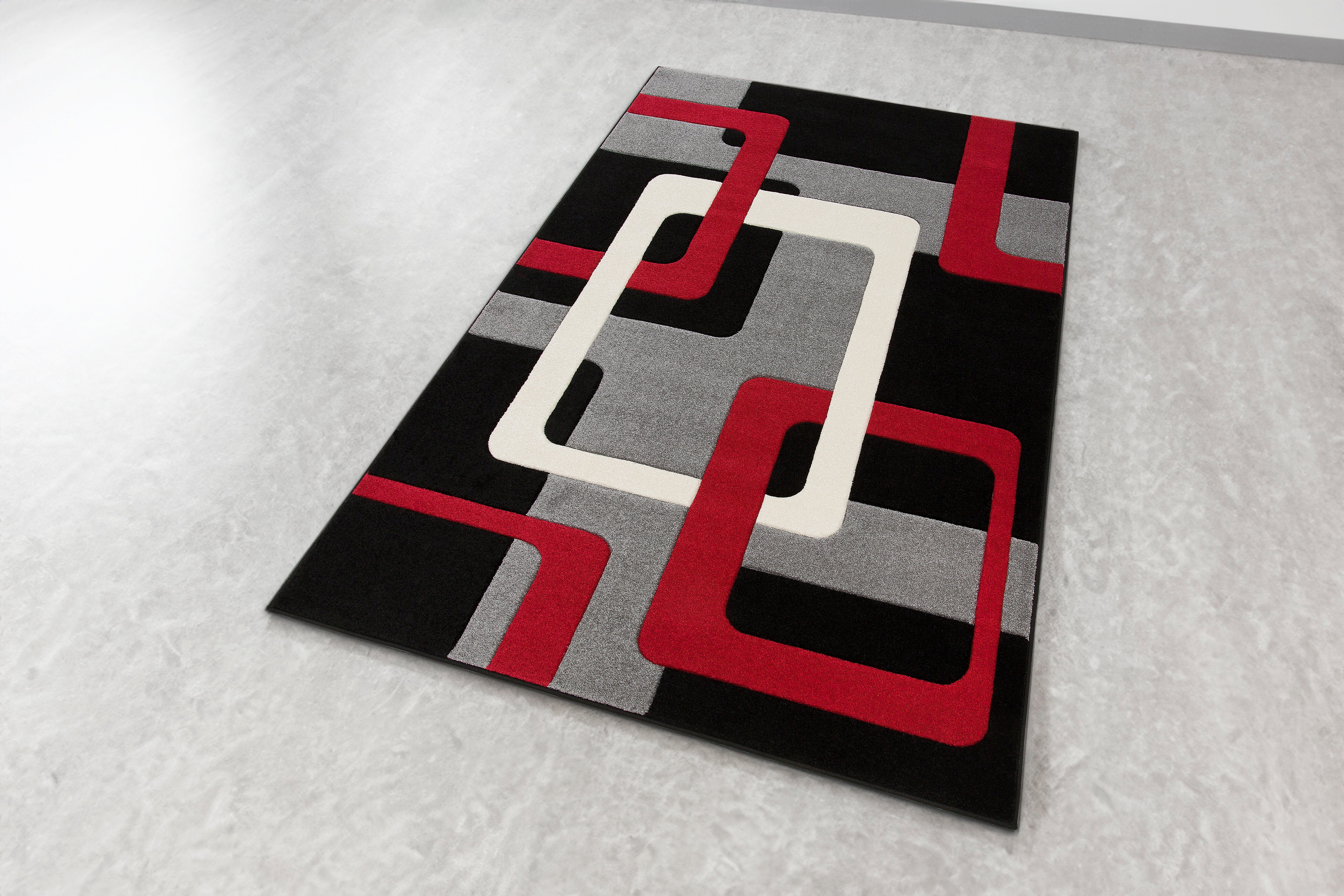 Teppich Maxim, my home, rechteckig, Höhe: 13 mm, Hoch-Tief-Effekt, Kurzflor, 3D-Design