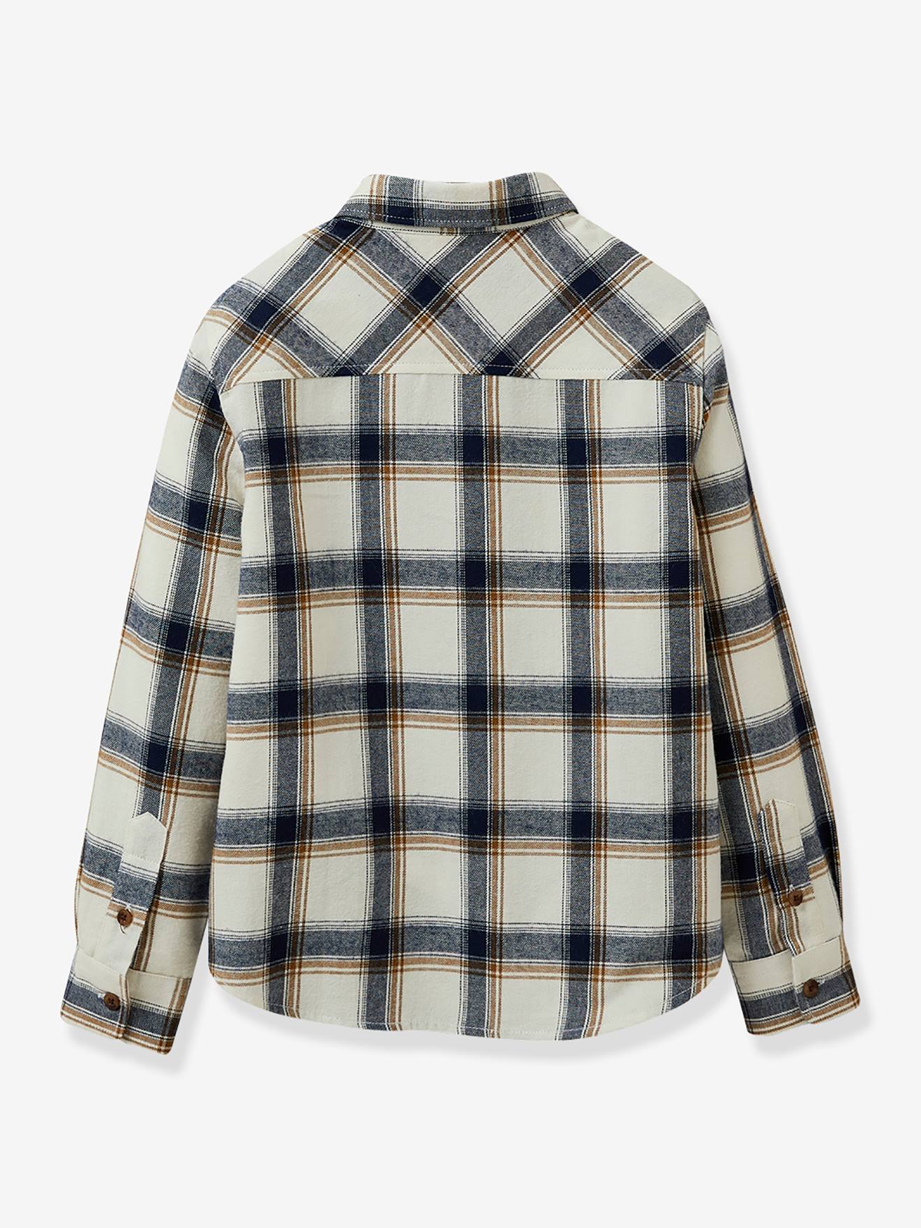 Chemise garçon grands carreaux CYRILLUS carreaux blanc