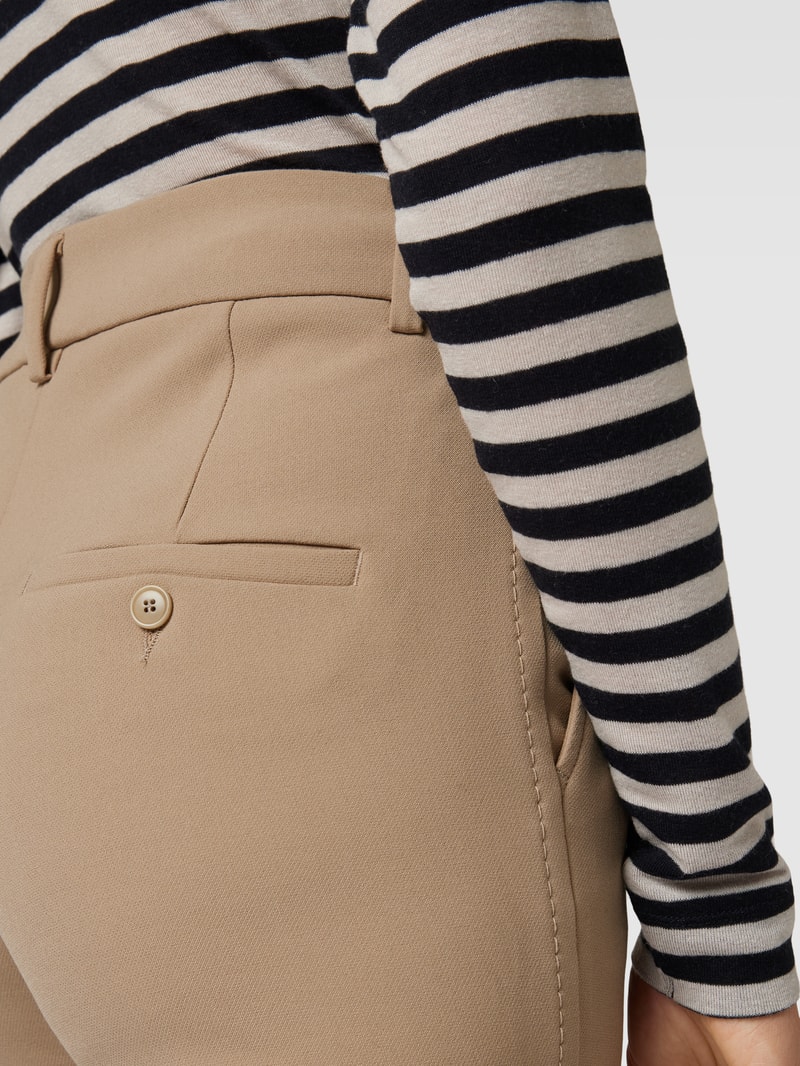Chino mit Bundfalten Modell 'FRANCE' in beige