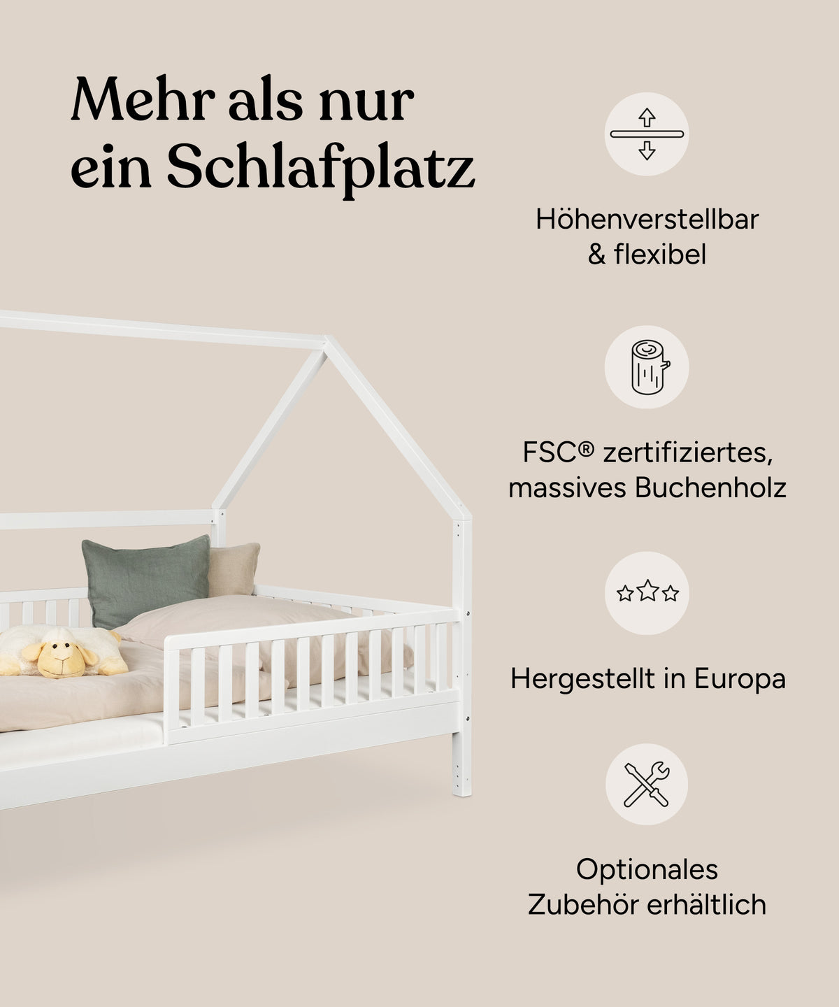 Hausbett Buche Weiß