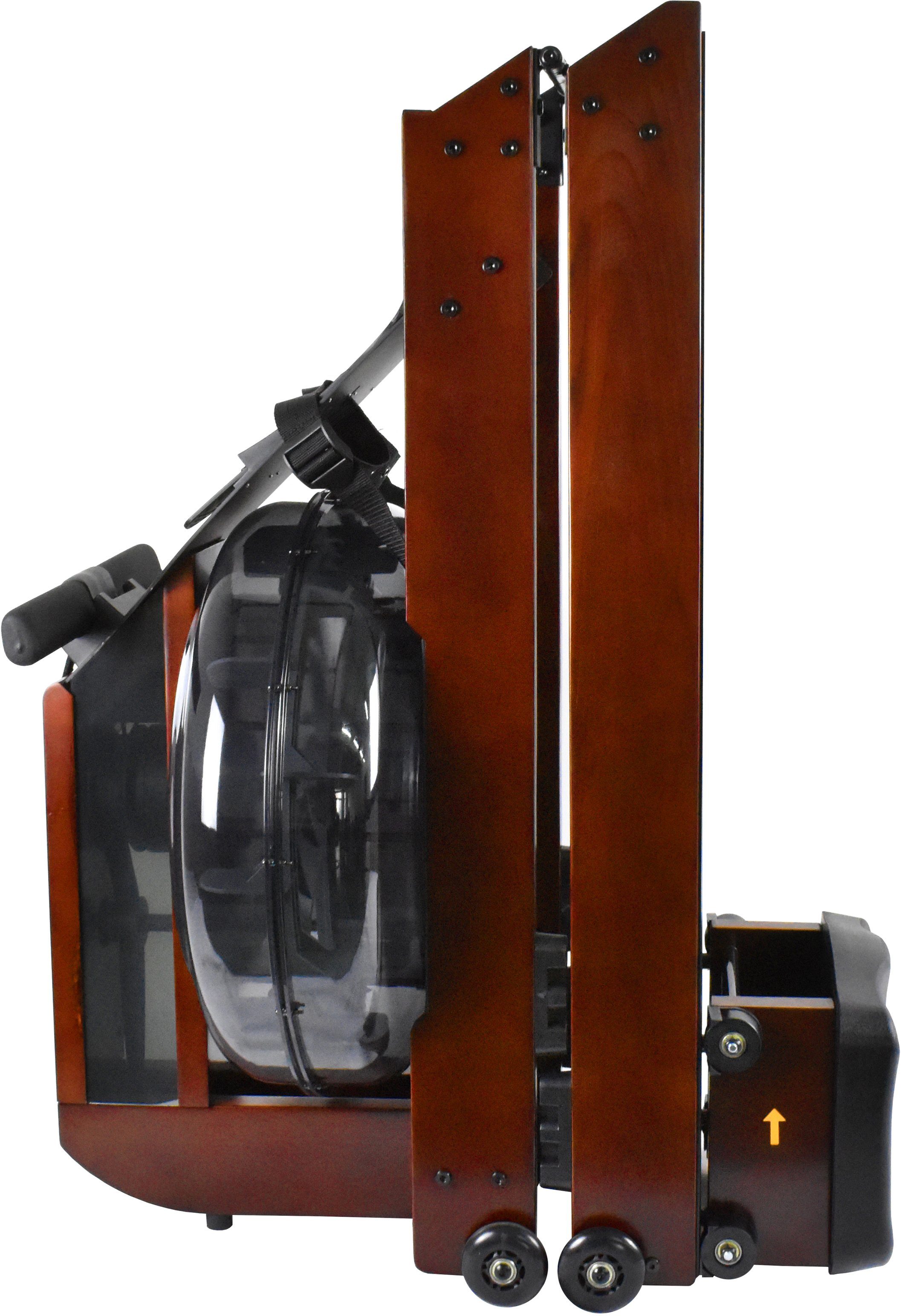 body coach Ruderzugmaschine Wood Champion II Rower, extra großer Wassertank, platzsparend faltbar