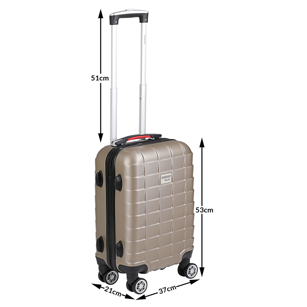 Casaria monzana® Koffer Hartschale Exopack Champagner M aus ABS 40l 61x31x21cm
